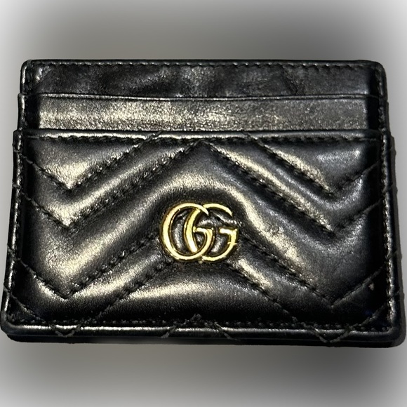 Gucci Handbags - GUCCI GG MARMONT CARD CASE black leather